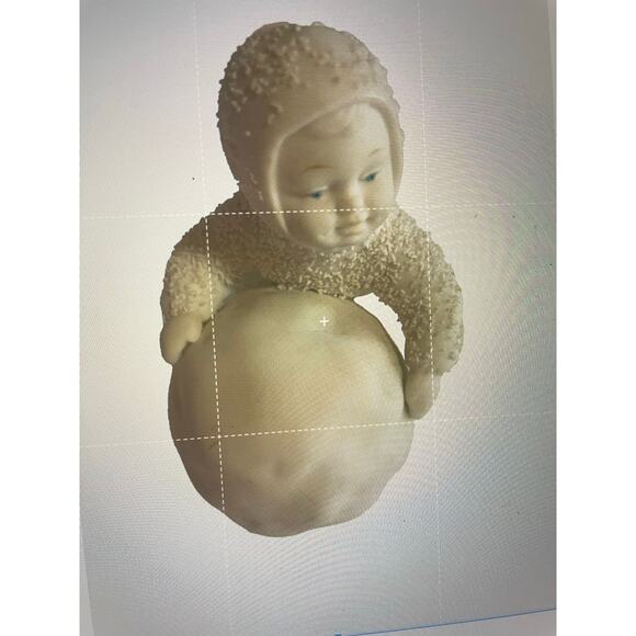 DEPT 56 SNOWBABIES PORCELAIN FIGURINE "I'M MAKING SNOWBALLS!" No Box READ - Picture 3 of 13